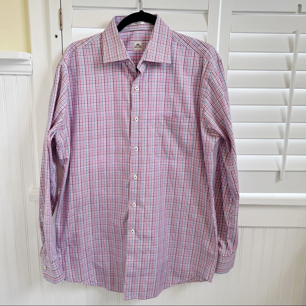 Peter Millar Multi Spring Colors Plaid Cotton Button-Up Shirt Men’s Large